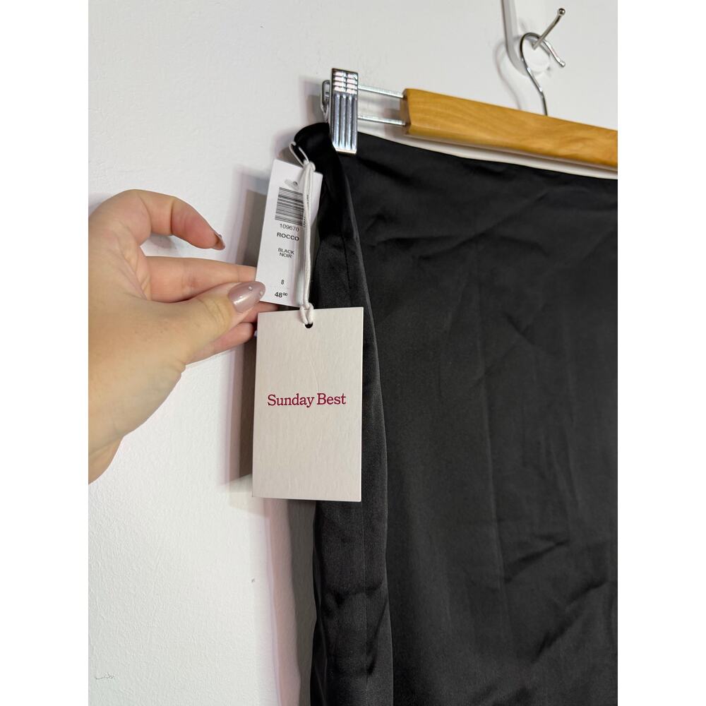 Sunday Best black mini skirt size 8 waist is 15 inches laying flat NWT MSRP $48 - Picture 6 of 7